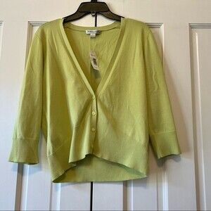 NWT Pendleton Silk Blend Green Cardigan Size Large